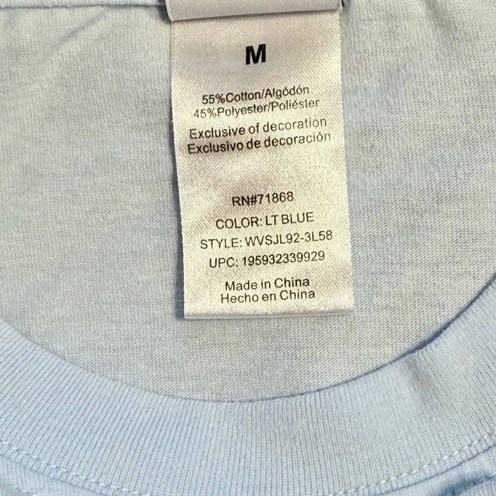 Disney Light Blue Stitch Tee with Colorful Flower Appliqués - Picture 4 of 4